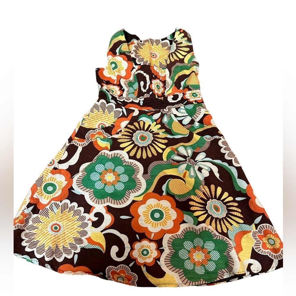 ART Ateliers Rare Toggery cotton bold Floral 70s print dress